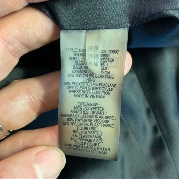 Ellie Tahari Viola' black blazer moto Jacket size 10 - Picture 9 of 15